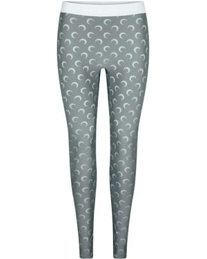 Marine Serre Reflective Knit Leggings - Blue