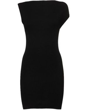 St. Agni Asymmetric Knitted Mini Dress - Black