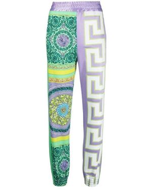 Versace Panelled Baroque Track Trousers - Green