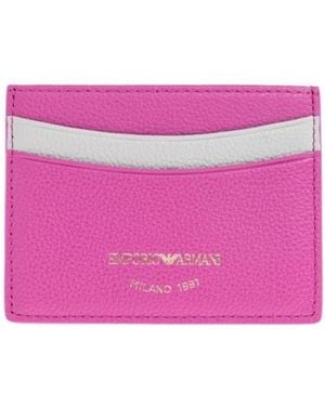Emporio Armani Leather Colour-Block Cardholder - Pink