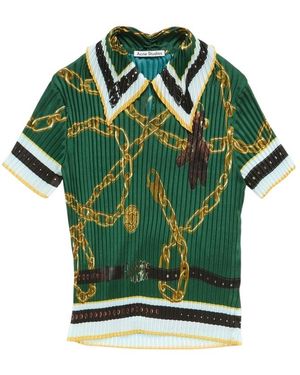 Acne Studios Pleated Printed Blouse - Green