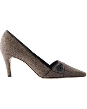 Manolo Blahnik Leather-Trimmed Tweed Court Shoes - Brown