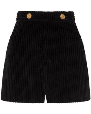 RED Valentino High Waist Corduroy Shorts - Black