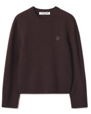 Maison Kitsuné Fox Head Lambswool Comfort Jumper - Brown