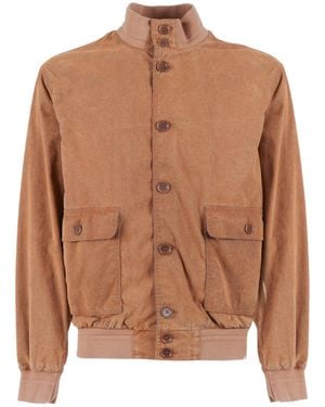 Aspesi Single-Breasted Long-Sleeved Casual Jacket - Brown