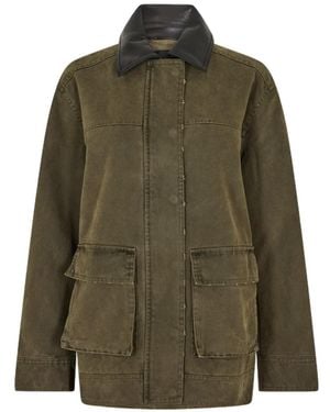 Anine Bing Lapel Long-Sleeved Casual Jacket - Green