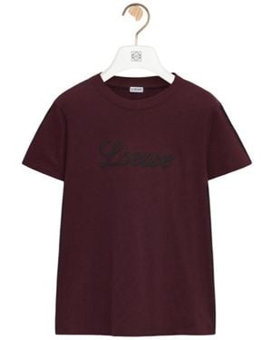 Loewe Stretch-Cotton Logo T-Shirt - Purple