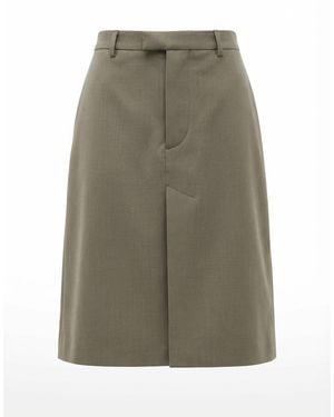 Gucci Belted A-Line Skirt - Grey