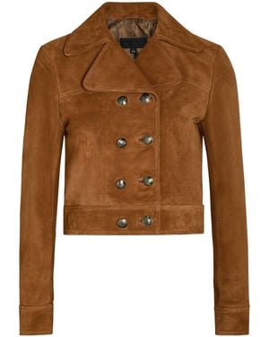 Nili Lotan Double-Breasted Casual Jacket - Brown