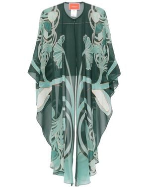 La DoubleJ Maria Floral Open Kaftan - Green