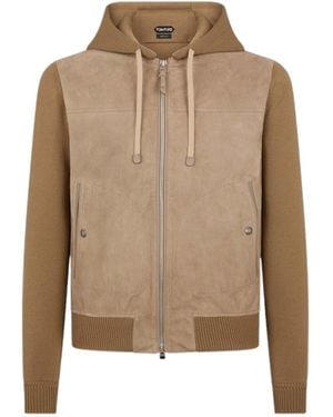 Tom Ford Suede Bomber Jacket - Brown
