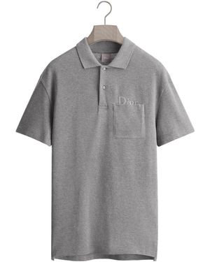Dior Homme Tonal Embroidery Polo Shirt - Grey