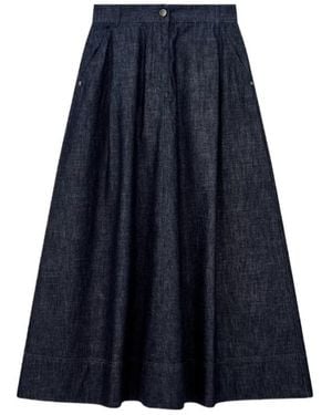 Emporio Armani Flared Midi Skirt - Blue