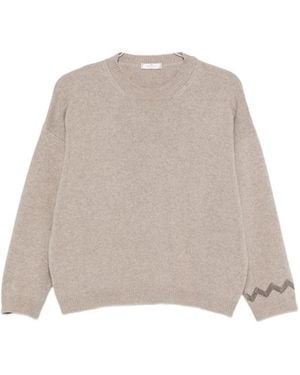 Panicale Bead-Embellished Drop-Shoulder Sweater - Natural