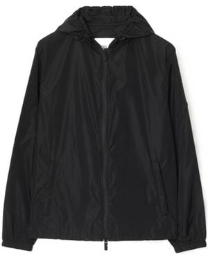 Burberry Ekd Printed Zip-Up Hooded Jacket - Black