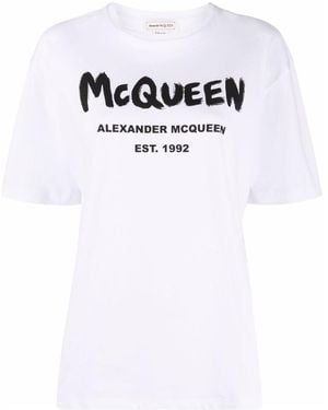 McQueen Mcqueen Graffiti T-shirt - White