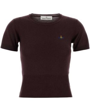 Vivienne Westwood Bea Short-Sleeve Knitted Top - Black