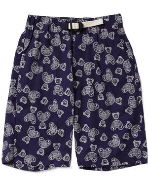 Palm Angels All-Over Teddy Chino Shorts - Blue