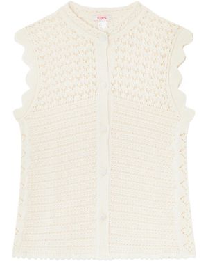 Eres Aurora Scalloped Top - White