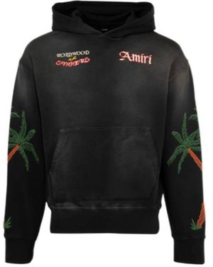 Amiri Logo Embroidered Hoodie - Black