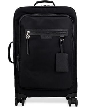Longchamp Leather-Trimmed Wheeled Trolley - Black