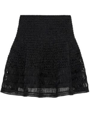 Alaïa Laceoverlay Flared Mini Skirt - Black