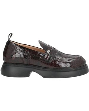 Ganni Solid Color Loafers - Brown