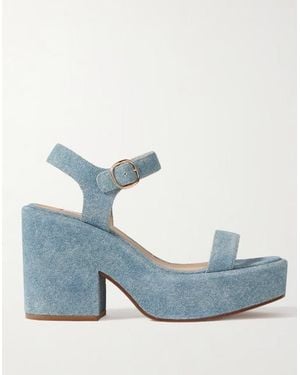 Gabriela Hearst Iman Suede Platform Sandals - Blue