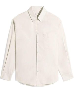 Lemaire Long-Sleeved Curved Hem Regular Shirt - White
