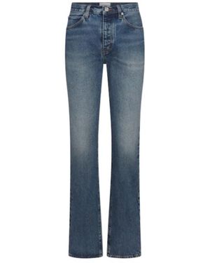 FRAME High-Waisted Straight-Leg Jeans - Blue