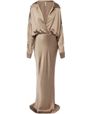 Norma Kamali Long-Sleeved Gown - Natural