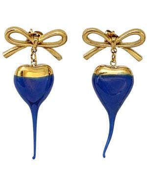OTTOLINGER Bow-Detail Heart-Drop Earrings - Blue