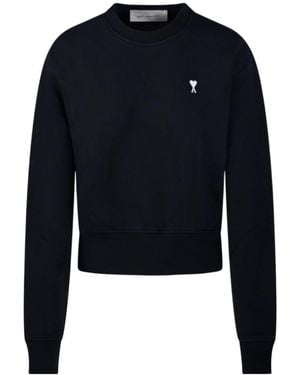 Ami Paris Ami Logo Embroidered Sweatshirt - Blue