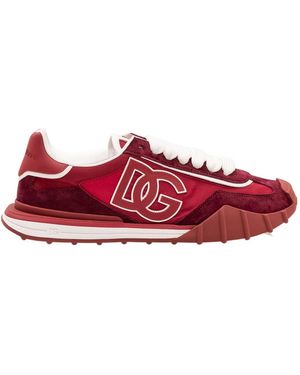 Dolce & Gabbana Dg Logo Patch Trainers - Red