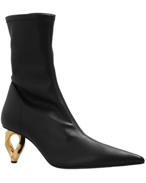 JW Anderson Jw Anderson Pointed-Toe Heeled Ankle Boots - Black