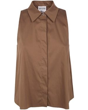 Semicouture Sleeveless Shirt - Brown
