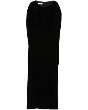 Alberta Ferretti Round-Neck Dress - Black