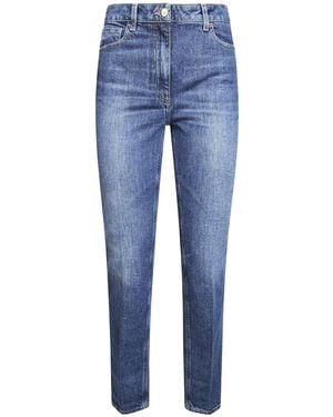 Elisabetta Franchi Tapered-Leg Slim Fit Jeans - Blue