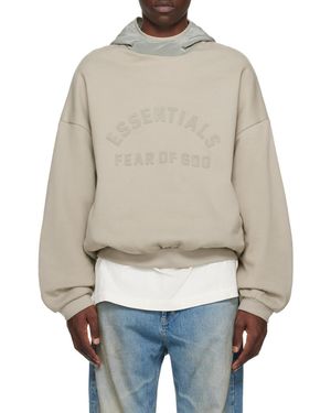 Fear Of God Logo Hooded Jumper - Grey