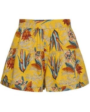 Ulla Johnson Elsie Printed Cotton Shorts - Yellow