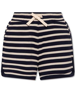 RED Valentino Striped Drawstring-Waist Shorts - Blue