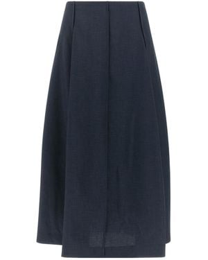 Theory Pleated Midi Skirt - Blue