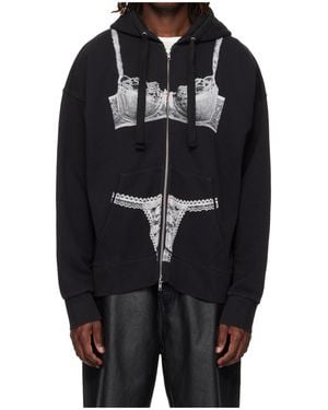 VAQUERA Trompe L'Oeil Zip-Up Hoodie - Black