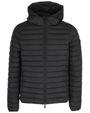 Save The Duck Zip-Up Hooded Down Jacket - Black