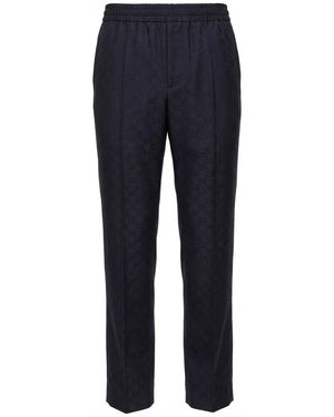 Gucci Gg Cropped Trousers - Blue