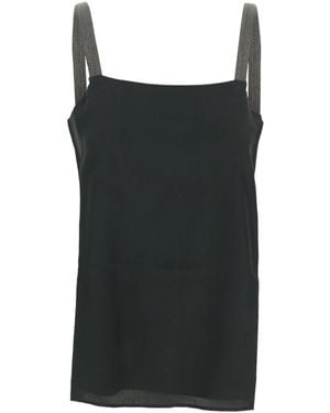 Fabiana Filippi Square-Neck Sleeveless Top - Black