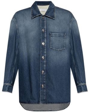 Lanvin Logo Patch Denim Shirt - Blue