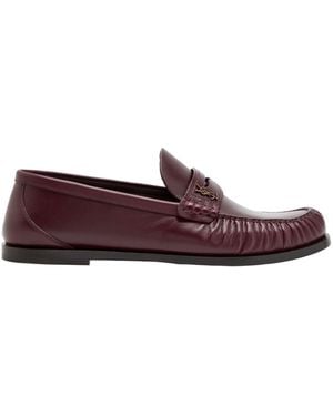 Saint Laurent Genuine Leather Loafers - Purple