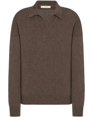 The Row Leach Cashmere Polo Shirt - Brown