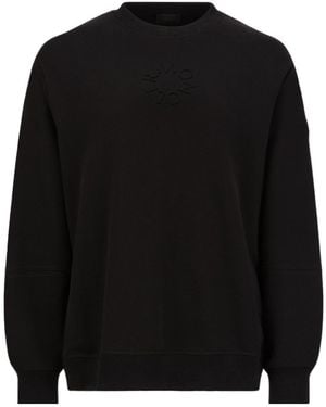 Moncler Logo Embossed Crewneck Sweatshirt - Black